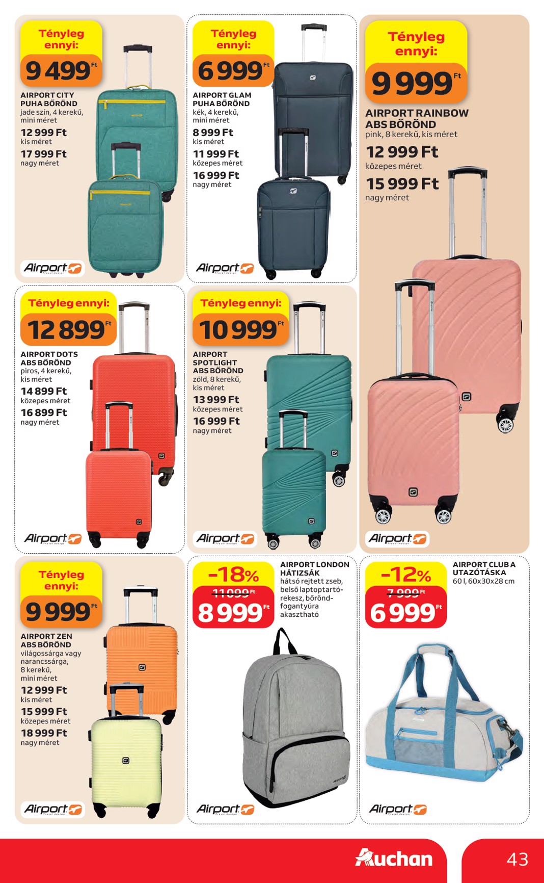 auchan - A jövőbeli Auchan hipermarket akciós újság csütörtöktől 2026.07.23.-tól szerdától 2026.07.29.-ig érvényes. - page: 43