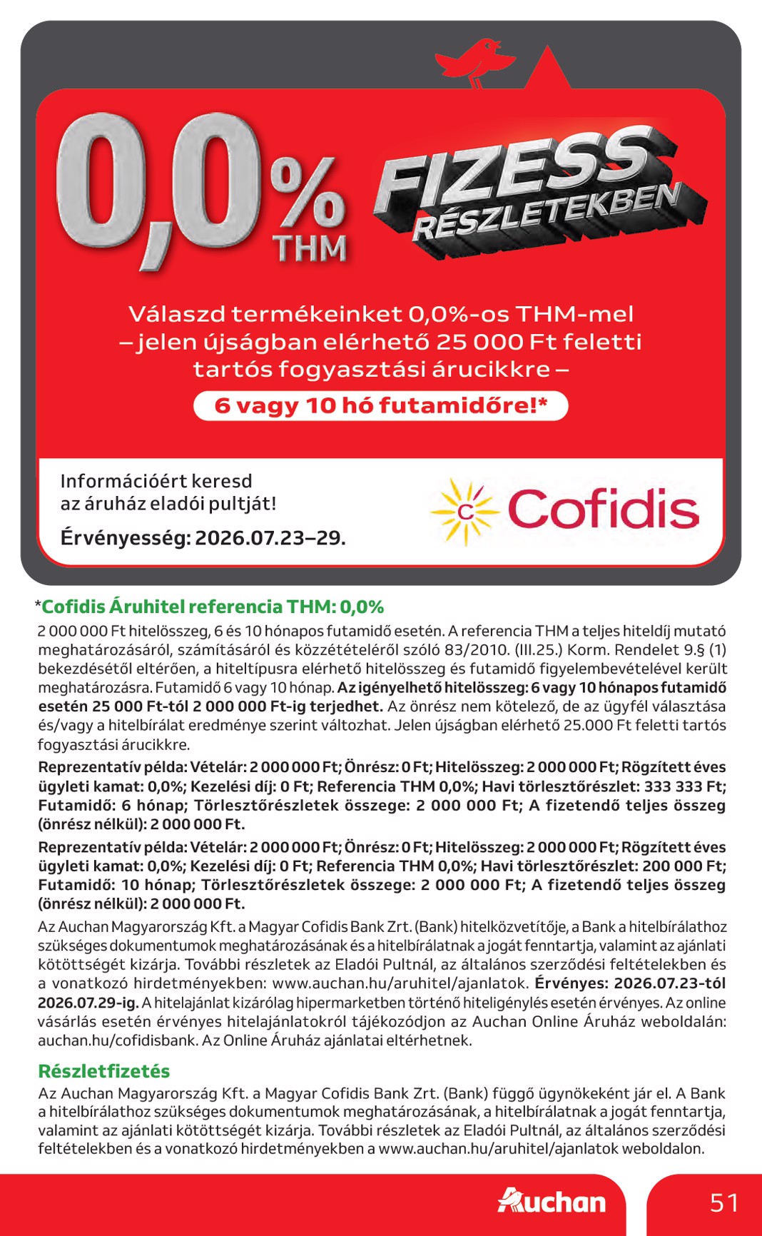 auchan - A jövőbeli Auchan hipermarket akciós újság csütörtöktől 2026.07.23.-tól szerdától 2026.07.29.-ig érvényes. - page: 51