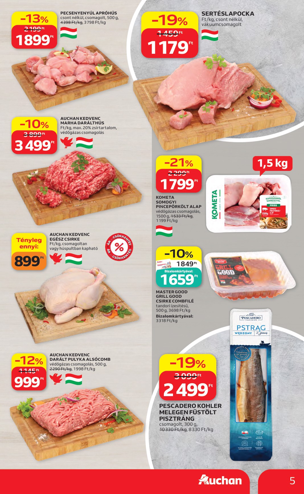 auchan - A jövőbeli Auchan hipermarket akciós újság csütörtöktől 2026.07.23.-tól szerdától 2026.07.29.-ig érvényes. - page: 5