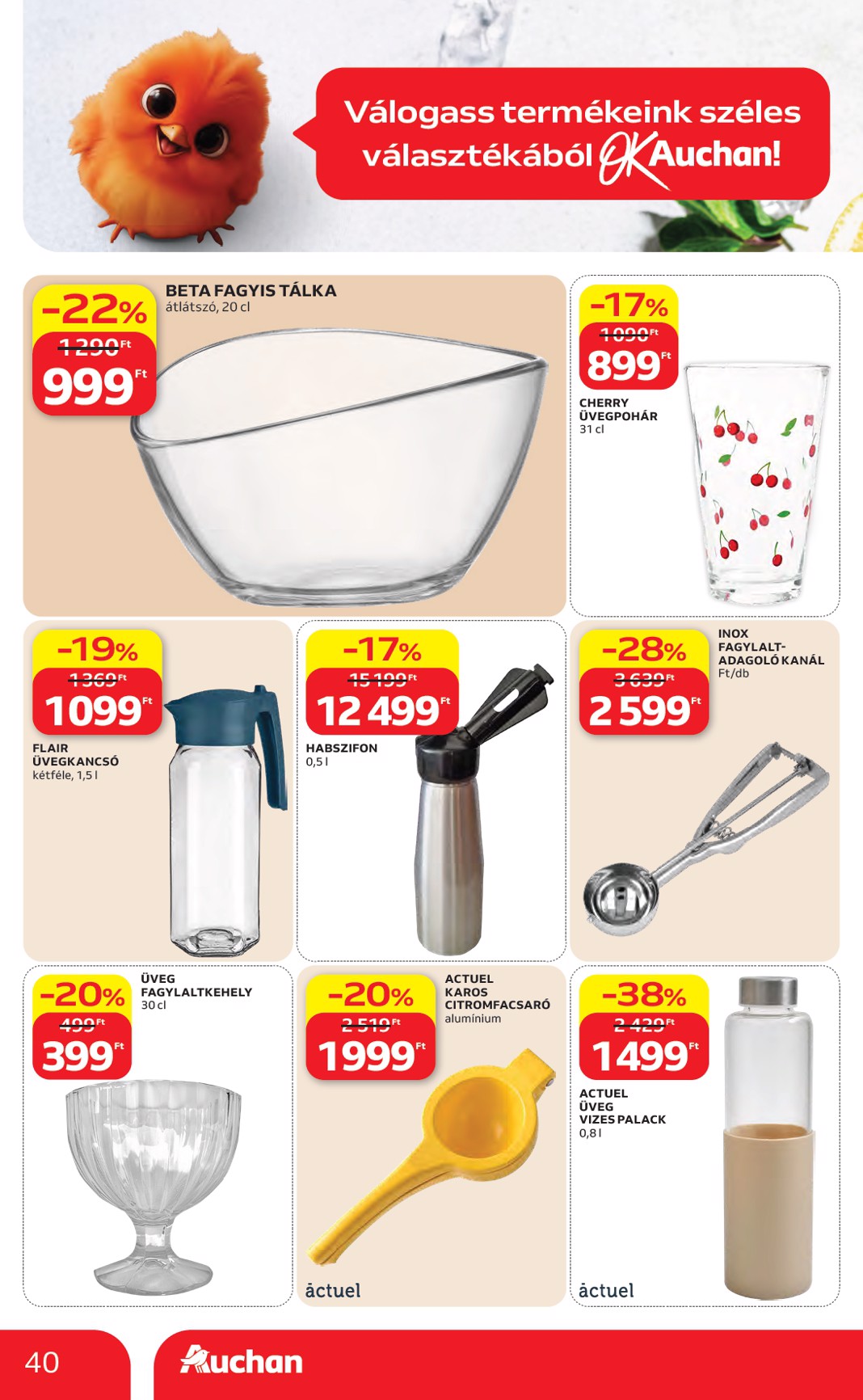 auchan - A jövőbeli Auchan hipermarket akciós újság csütörtöktől 2026.07.23.-tól szerdától 2026.07.29.-ig érvényes. - page: 40