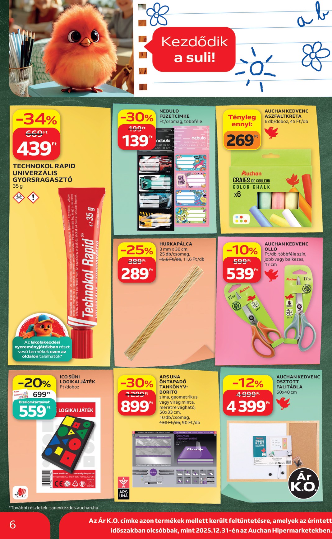 auchan - A jövőbeli Auchan - Iskolakezdés ajánlataink akciós újság csütörtöktől 2026.07.30.-tól szerdától 2026.08.05.-ig érvényes. - page: 6