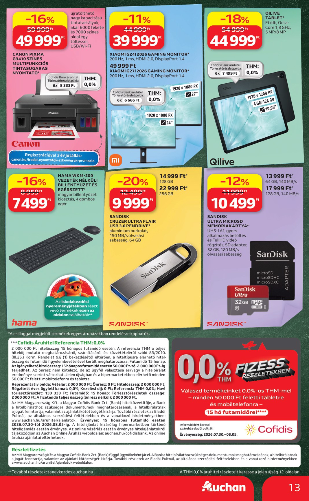 auchan - A jövőbeli Auchan - Iskolakezdés ajánlataink akciós újság csütörtöktől 2026.07.30.-tól szerdától 2026.08.05.-ig érvényes. - page: 13