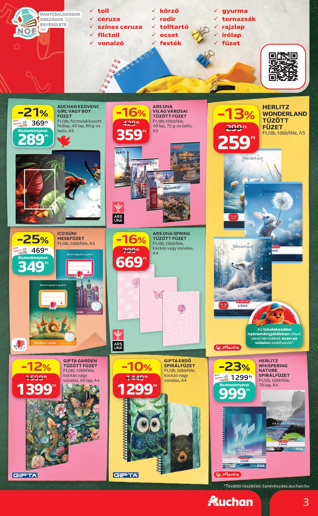 auchan - A jövőbeli Auchan - Iskolakezdés ajánlataink akciós újság csütörtöktől 2026.07.30.-tól szerdától 2026.08.05.-ig érvényes. - page: 3