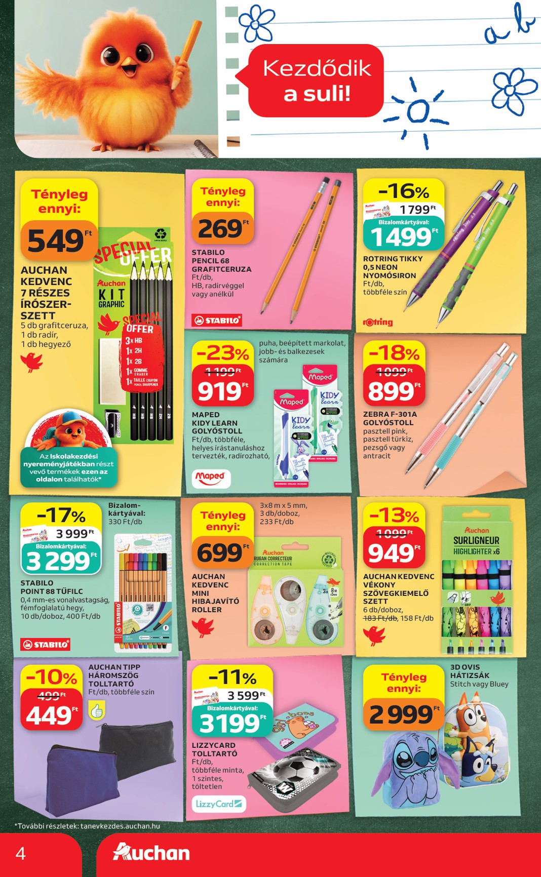 auchan - A jövőbeli Auchan - Iskolakezdés ajánlataink akciós újság csütörtöktől 2026.07.30.-tól szerdától 2026.08.05.-ig érvényes. - page: 4
