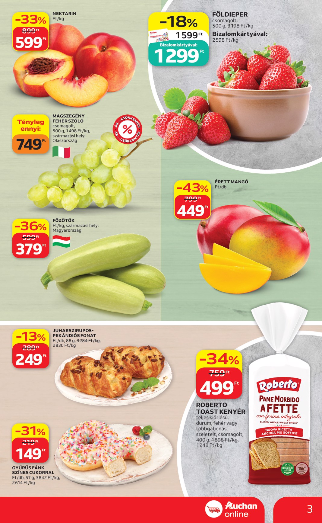 auchan - A jövőbeli Auchan szupermarket akciós újság csütörtöktől 2026.07.30.-tól szerdától 2026.08.05.-ig érvényes. - page: 3