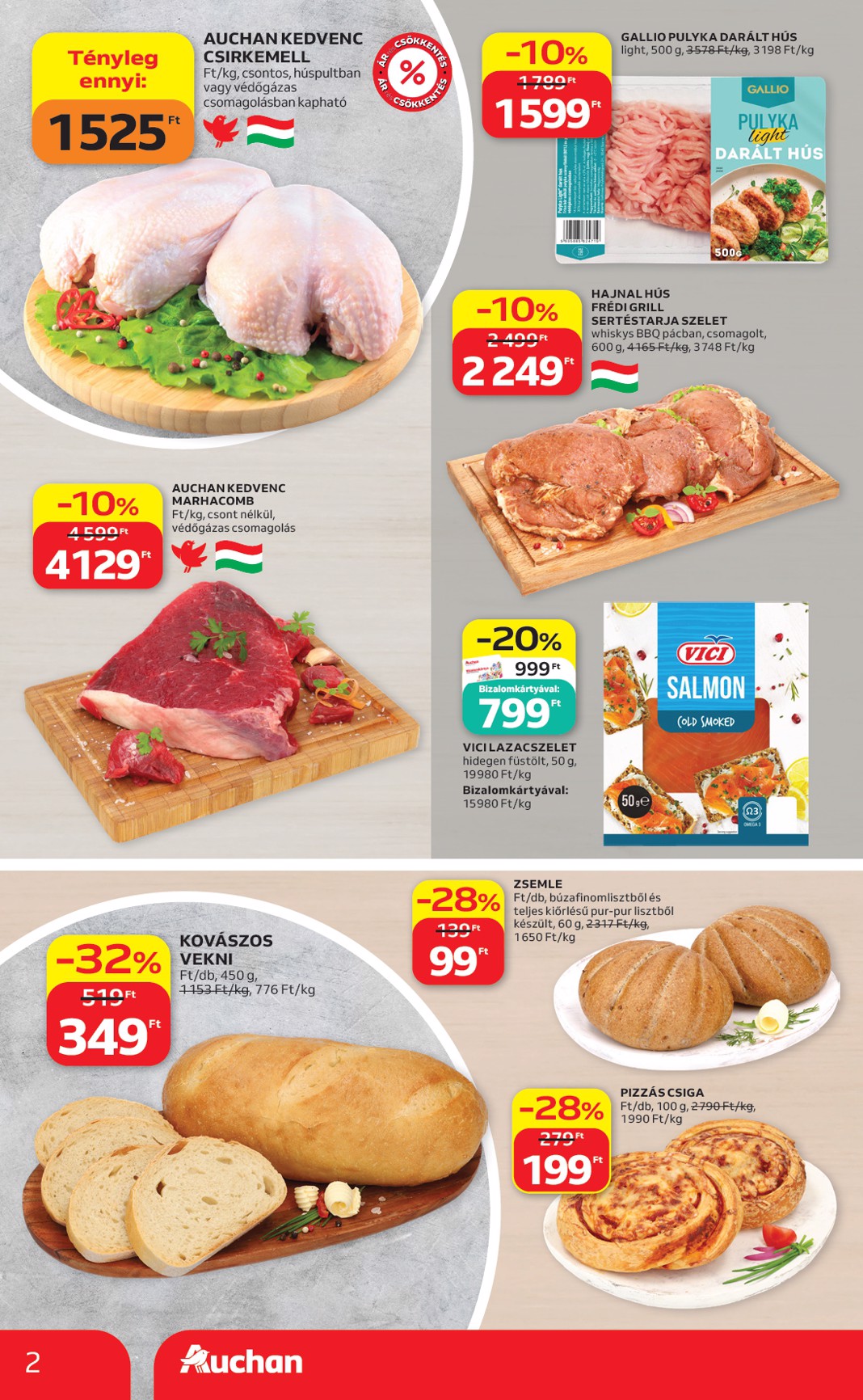auchan - A jövőbeli Auchan szupermarket akciós újság csütörtöktől 2026.07.30.-tól szerdától 2026.08.05.-ig érvényes. - page: 2