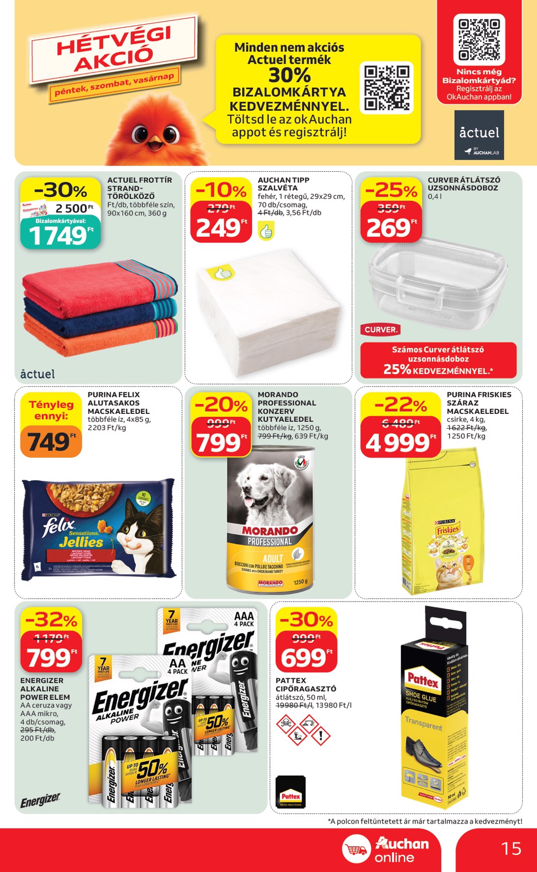 auchan - A jövőbeli Auchan szupermarket akciós újság csütörtöktől 2026.07.30.-tól szerdától 2026.08.05.-ig érvényes. - page: 15