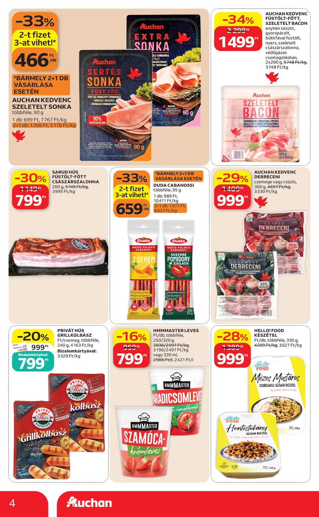 auchan - A jövőbeli Auchan szupermarket akciós újság csütörtöktől 2026.07.30.-tól szerdától 2026.08.05.-ig érvényes. - page: 4