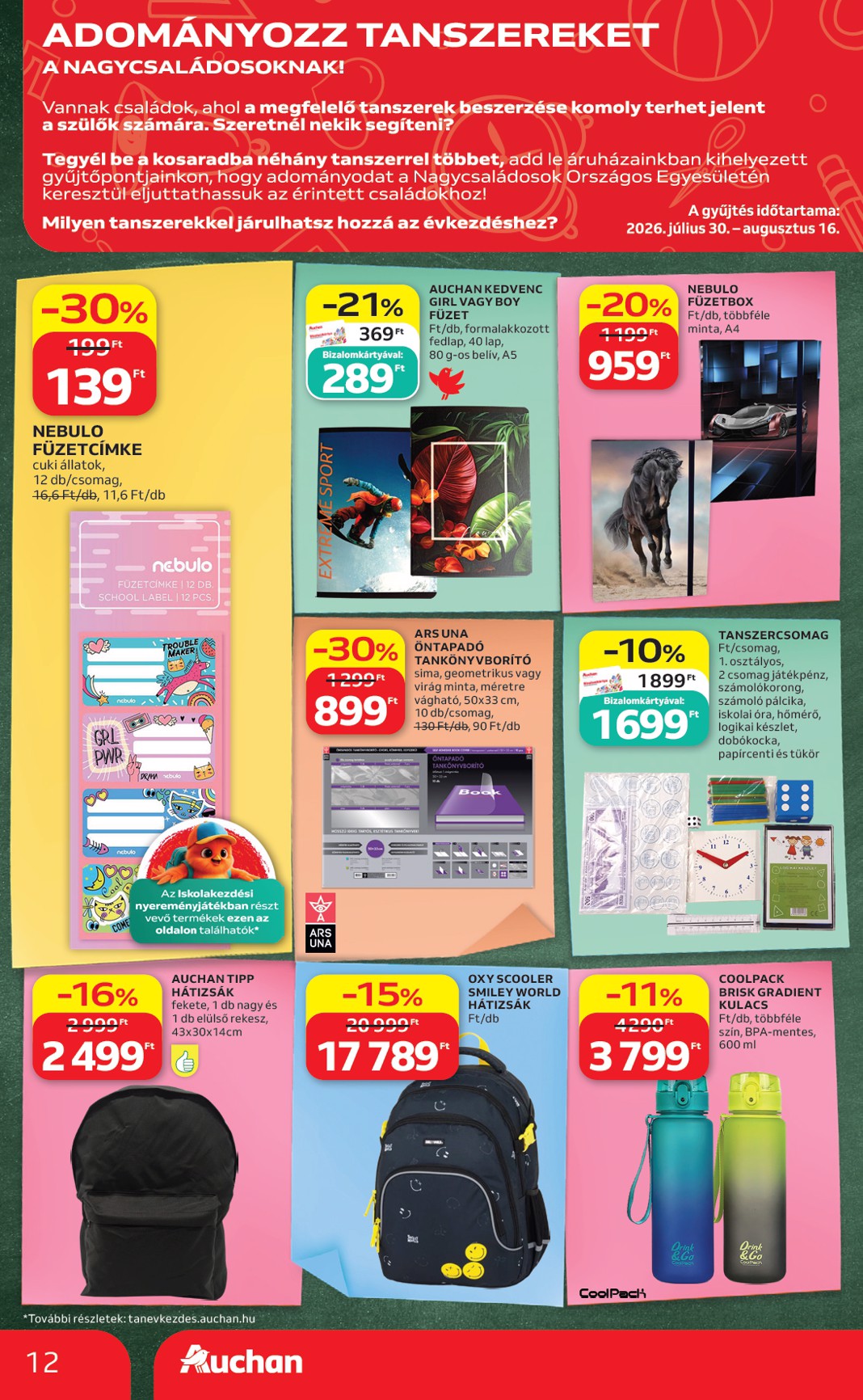 auchan - A jövőbeli Auchan szupermarket akciós újság csütörtöktől 2026.07.30.-tól szerdától 2026.08.05.-ig érvényes. - page: 12