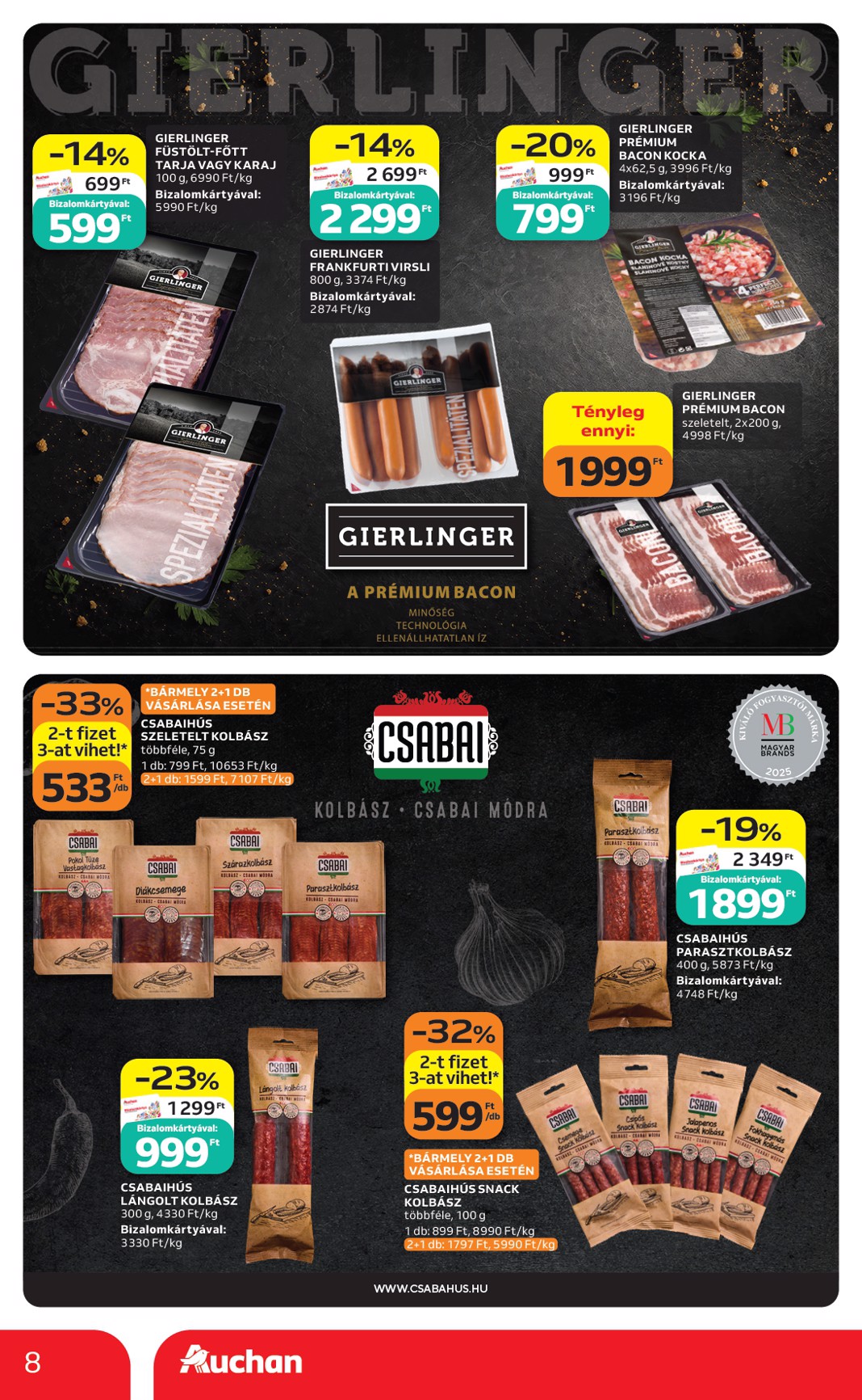 auchan - A jövőbeli Auchan Hipermarket akciós újság csütörtöktől 2026.08.06.-tól szerdától 2026.08.12.-ig érvényes. - page: 8