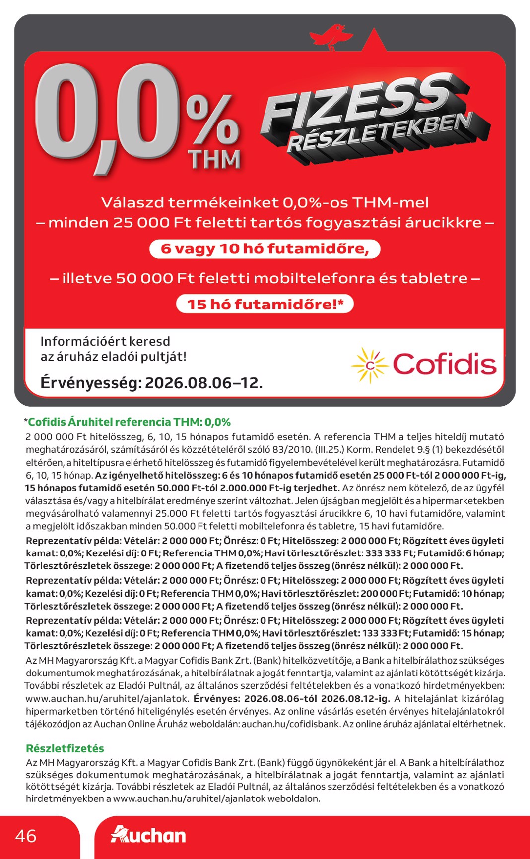 auchan - A jövőbeli Auchan Hipermarket akciós újság csütörtöktől 2026.08.06.-tól szerdától 2026.08.12.-ig érvényes. - page: 46