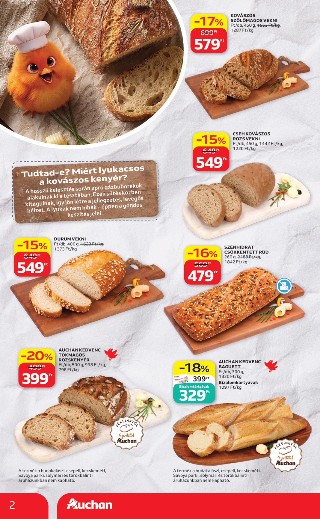 auchan - A jövőbeli Auchan Hipermarket - Péksütemények akciós újság csütörtöktől 2026.08.06.-tól szerdától 2026.08.12.-ig érvényes. - page: 2