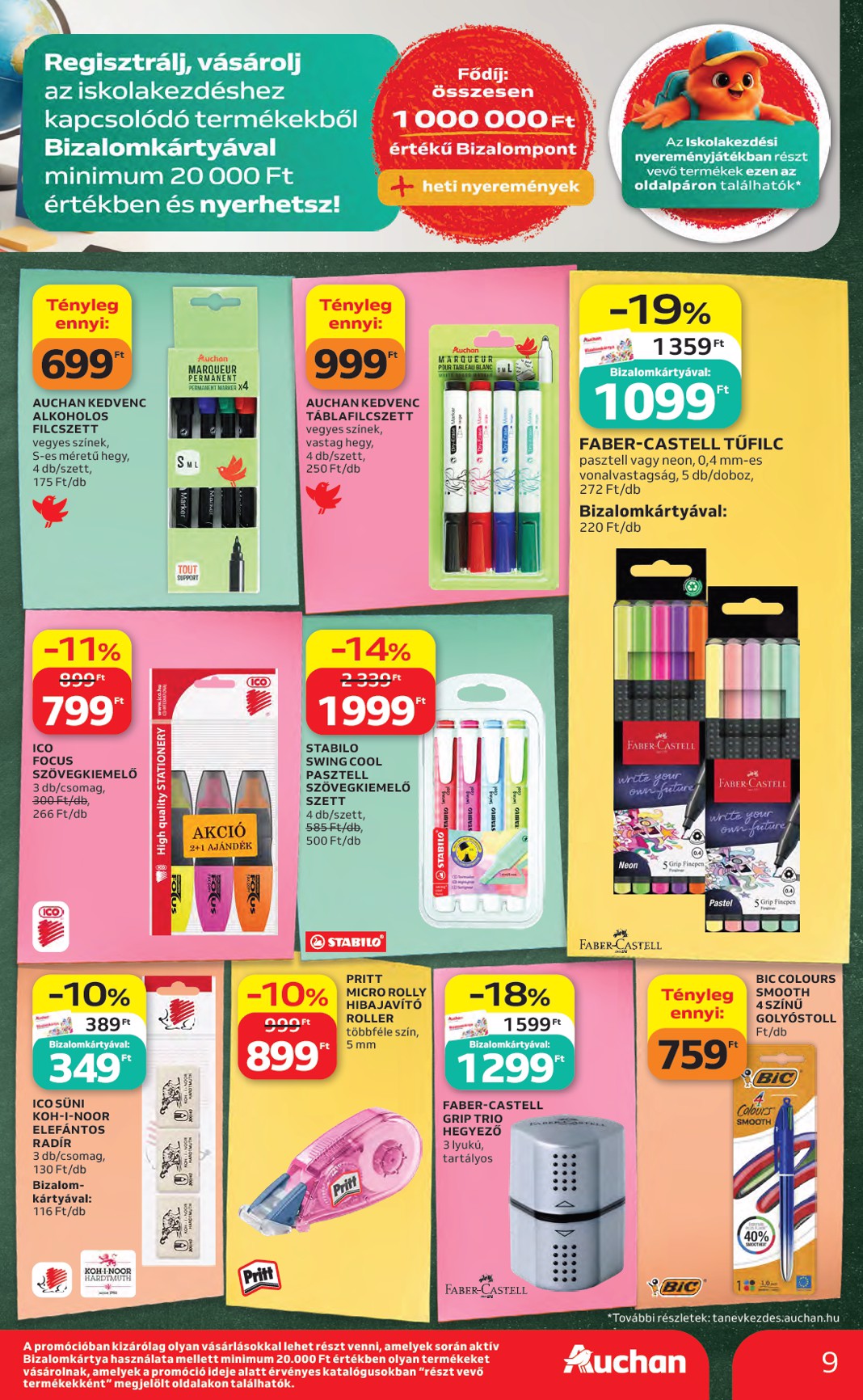 auchan - A jövőbeli Auchan Hipermarket - Back to School akciós újság csütörtöktől 2026.08.06.-tól szerdától 2026.08.19.-ig érvényes. - page: 9