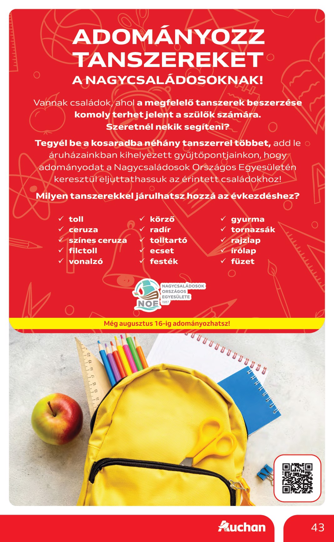 auchan - A jövőbeli Auchan Hipermarket - Back to School akciós újság csütörtöktől 2026.08.06.-tól szerdától 2026.08.19.-ig érvényes. - page: 43