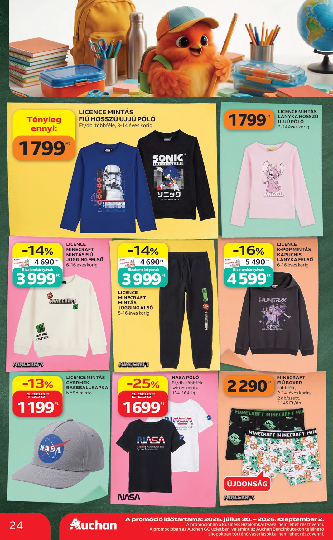 auchan - A jövőbeli Auchan Hipermarket - Back to School akciós újság csütörtöktől 2026.08.06.-tól szerdától 2026.08.19.-ig érvényes. - page: 24