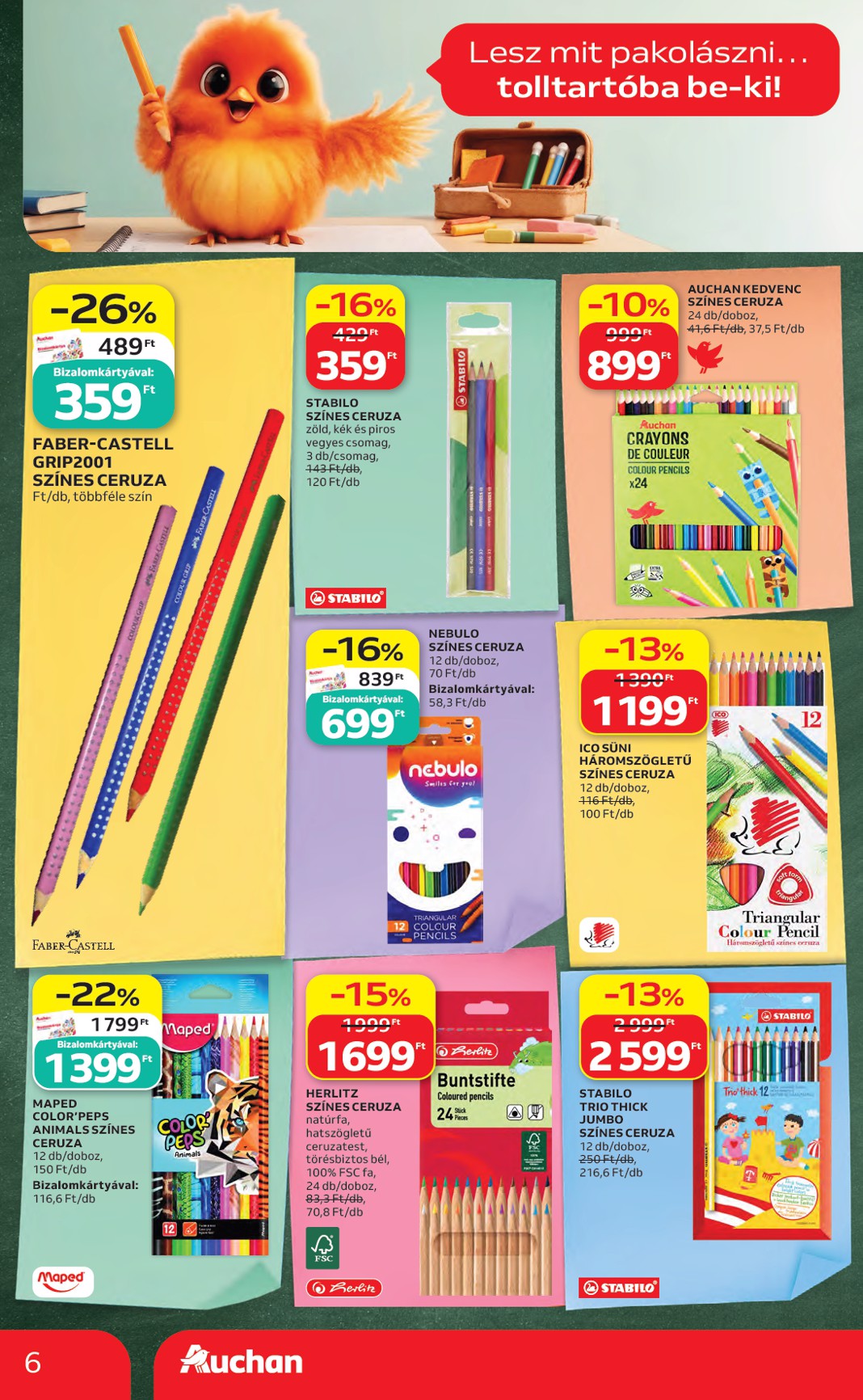 auchan - A jövőbeli Auchan Hipermarket - Back to School akciós újság csütörtöktől 2026.08.06.-tól szerdától 2026.08.19.-ig érvényes. - page: 6