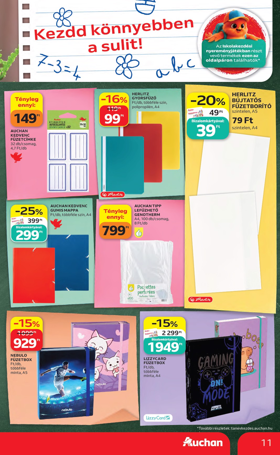 auchan - A jövőbeli Auchan Hipermarket - Back to School akciós újság csütörtöktől 2026.08.06.-tól szerdától 2026.08.19.-ig érvényes. - page: 11
