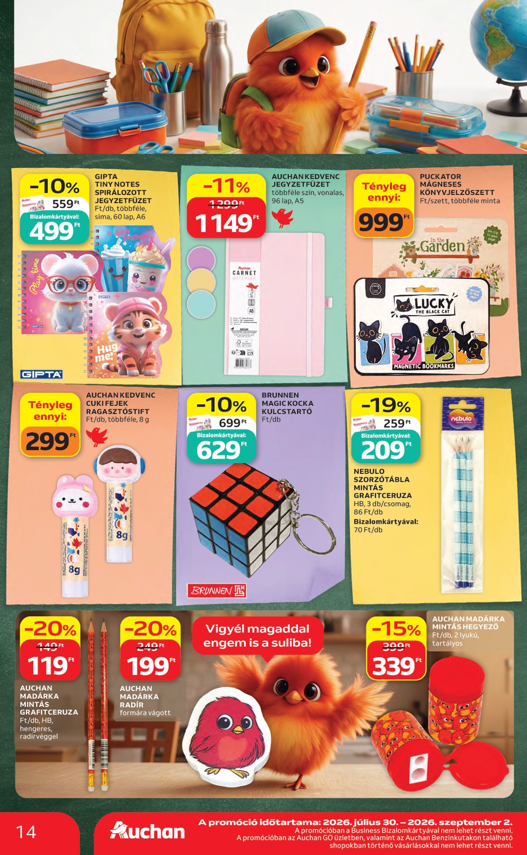 auchan - A jövőbeli Auchan Hipermarket - Back to School akciós újság csütörtöktől 2026.08.06.-tól szerdától 2026.08.19.-ig érvényes. - page: 14