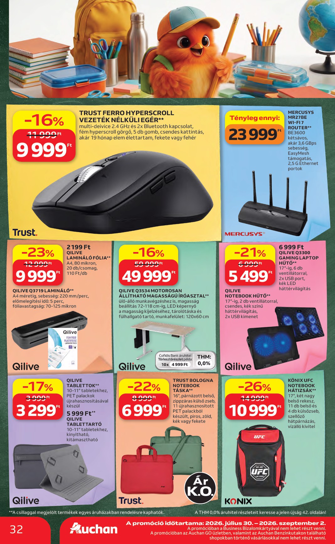 auchan - A jövőbeli Auchan Hipermarket - Back to School akciós újság csütörtöktől 2026.08.06.-tól szerdától 2026.08.19.-ig érvényes. - page: 32