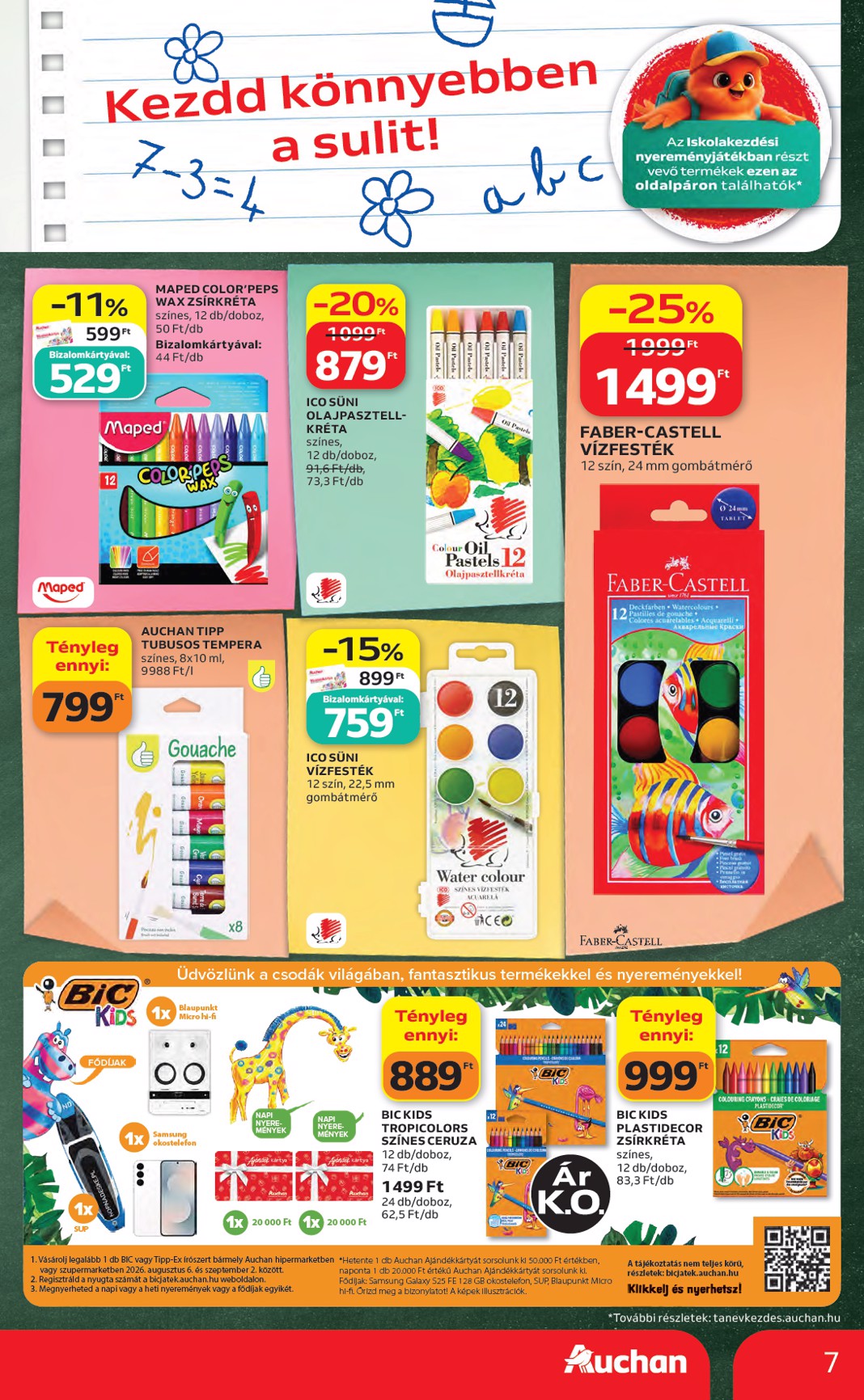 auchan - A jövőbeli Auchan Hipermarket - Back to School akciós újság csütörtöktől 2026.08.06.-tól szerdától 2026.08.19.-ig érvényes. - page: 7