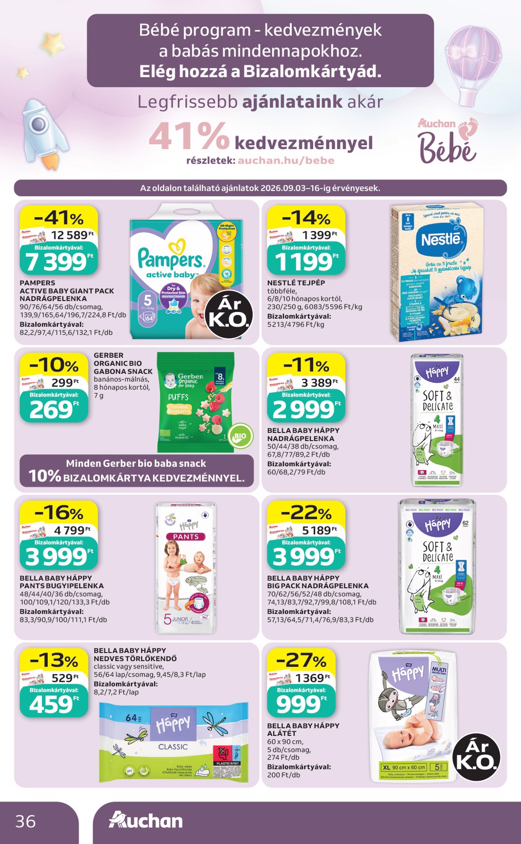 auchan - A jövőbeli Auchan Hipermarket akciós újság csütörtöktől 2026.09.03.-tól szerdától 2026.09.09.-ig érvényes. - page: 36