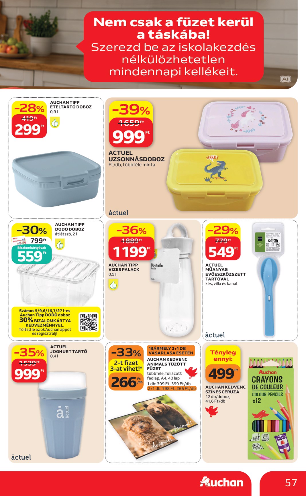 auchan - A jövőbeli Auchan Hipermarket akciós újság csütörtöktől 2026.09.03.-tól szerdától 2026.09.09.-ig érvényes. - page: 57