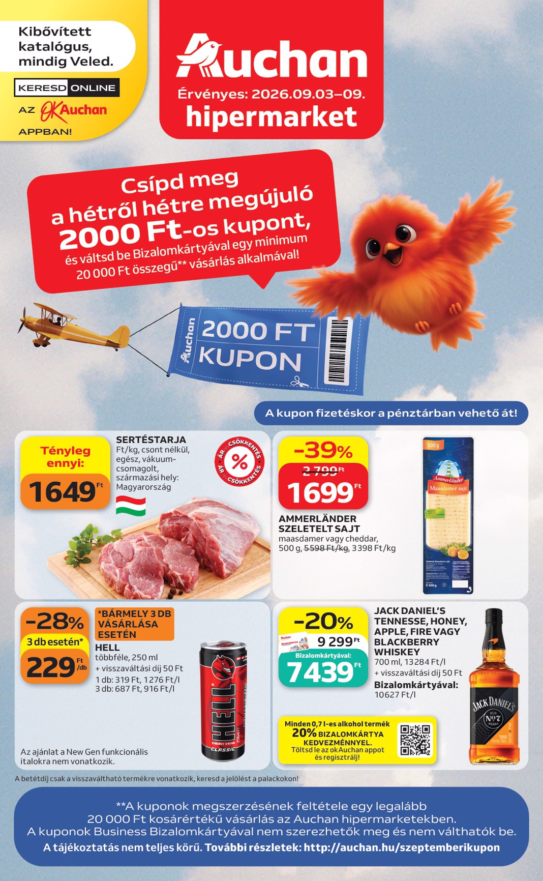 auchan - A jövőbeli Auchan Hipermarket akciós újság csütörtöktől 2026.09.03.-tól szerdától 2026.09.09.-ig érvényes.