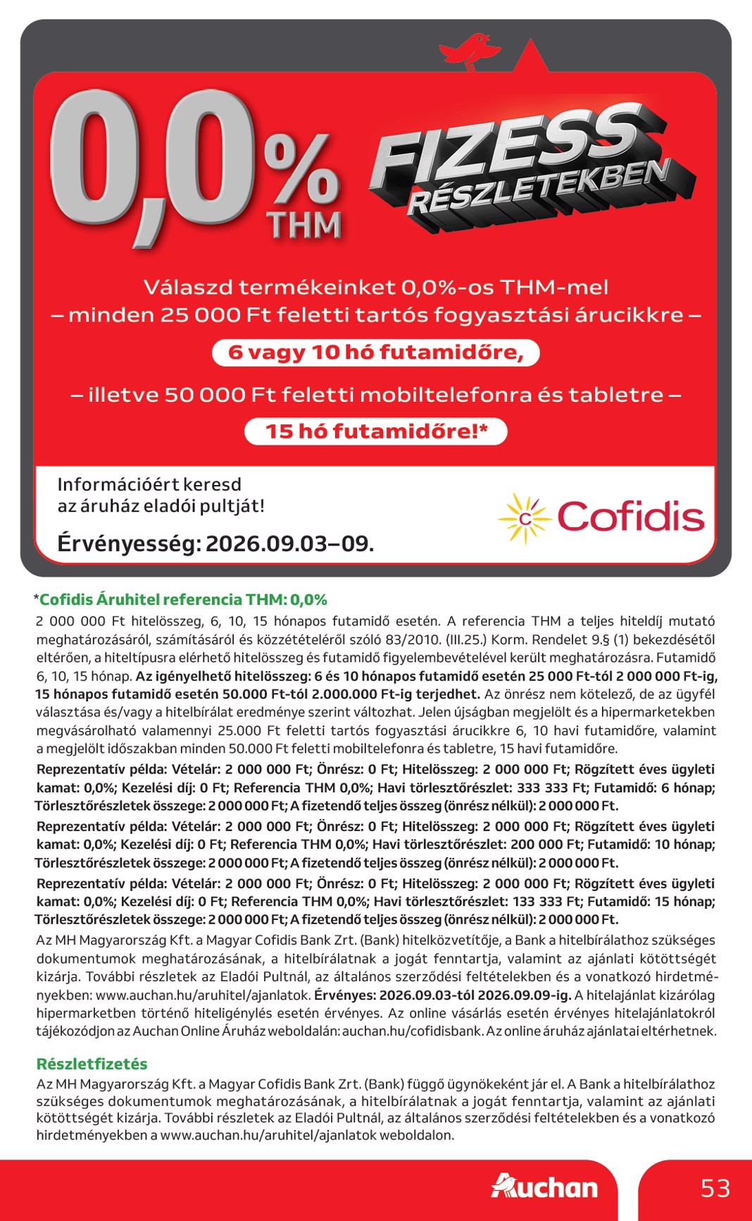 auchan - A jövőbeli Auchan Hipermarket akciós újság csütörtöktől 2026.09.03.-tól szerdától 2026.09.09.-ig érvényes. - page: 53