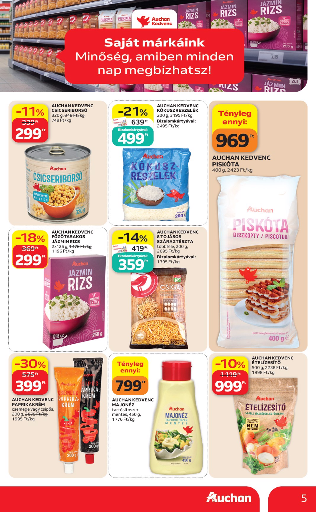 auchan - A jövőbeli Auchan - Sajátmárkás termékeink akciós újság csütörtöktől 2026.09.03.-tól szerdától 2026.09.09.-ig érvényes. - page: 5