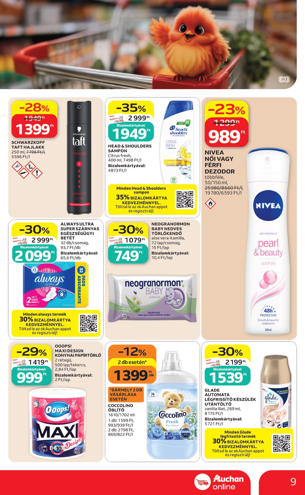 auchan - A jövőbeli Auchan szupermarket akciós újság csütörtöktől 2026.09.10.-tól szerdától 2026.09.16.-ig érvényes. - page: 9