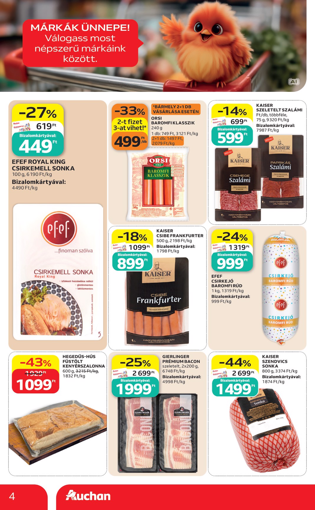 auchan - A jövőbeli Auchan szupermarket akciós újság csütörtöktől 2026.09.10.-tól szerdától 2026.09.16.-ig érvényes. - page: 4