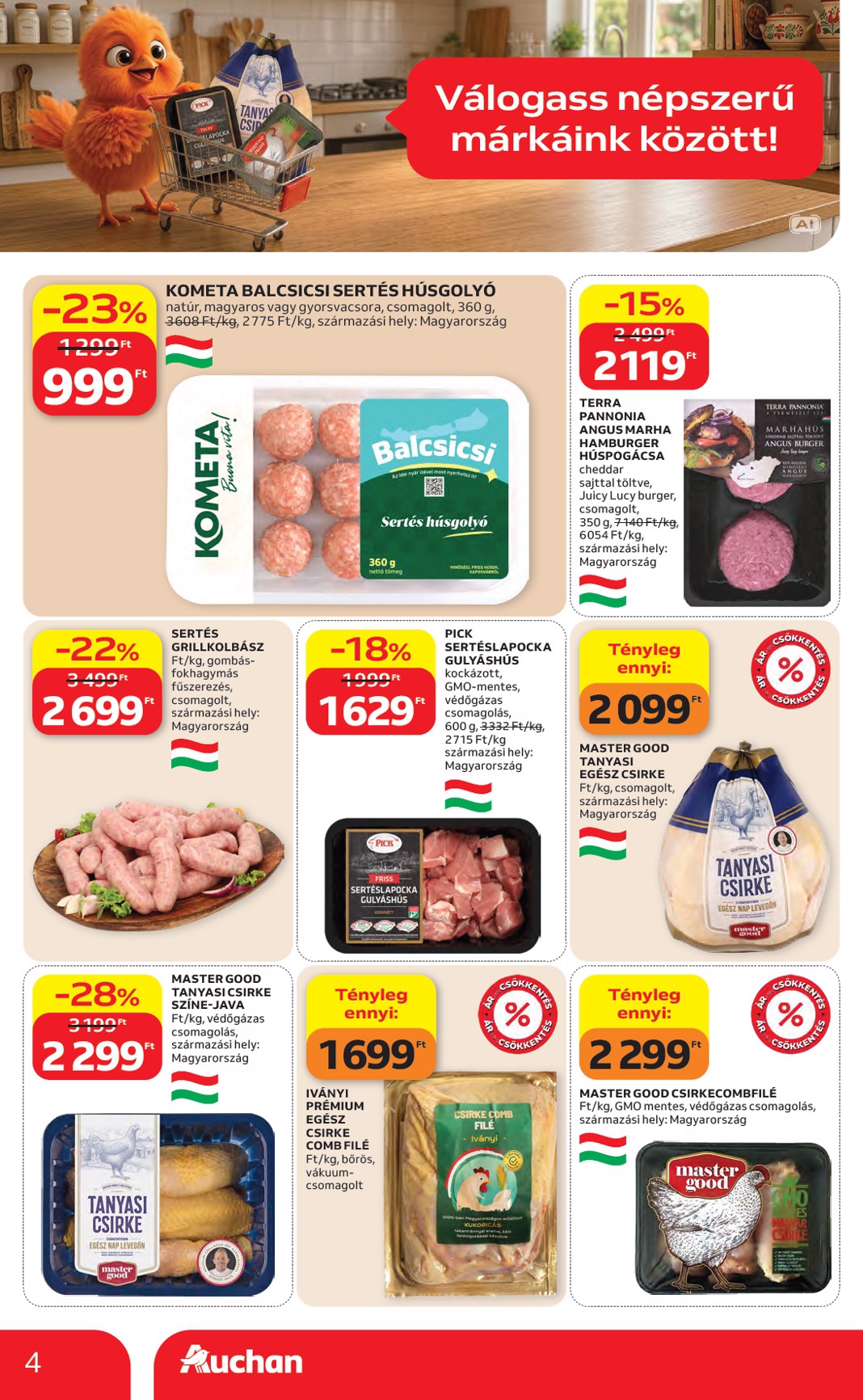 auchan - A jövőbeli Auchan - Kedvenc Márkáink akciós újság csütörtöktől 2026.09.10.-tól szerdától 2026.09.23.-ig érvényes. - page: 4