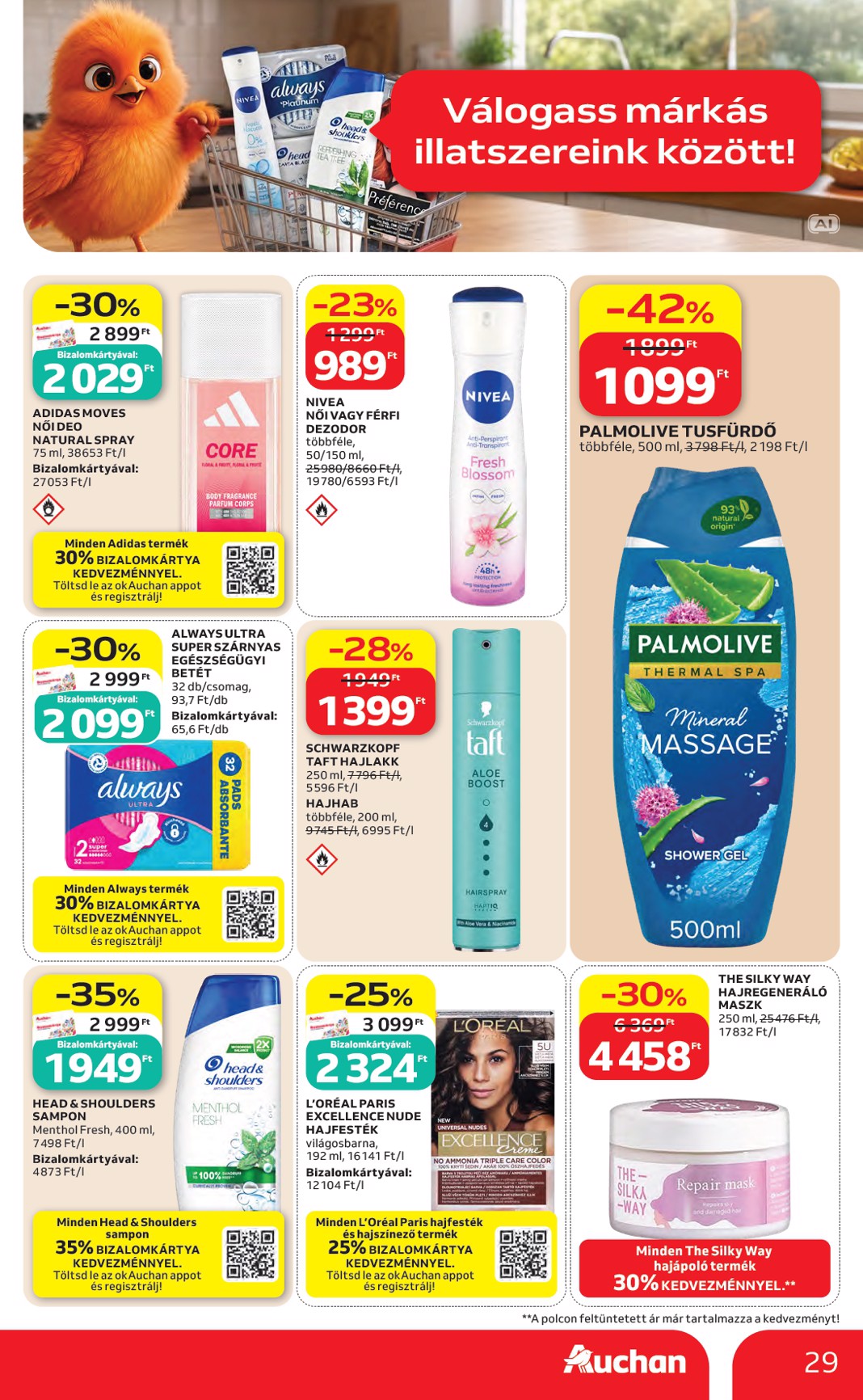 auchan - A jövőbeli Auchan - Kedvenc Márkáink akciós újság csütörtöktől 2026.09.10.-tól szerdától 2026.09.23.-ig érvényes. - page: 29
