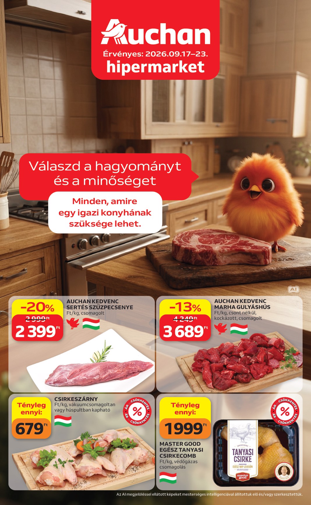 auchan - A jövőbeli Auchan Hipermarket akciós újság csütörtöktől 2026.09.17.-tól szerdától 2026.09.23.-ig érvényes.