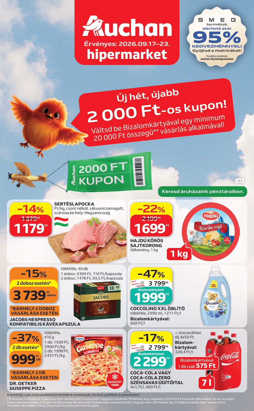 auchan - Aktuális Auchan szórólap érvényes csütörtöktől 2026.09.17.-től szerdától 2026.09.23.-ig - page: 1