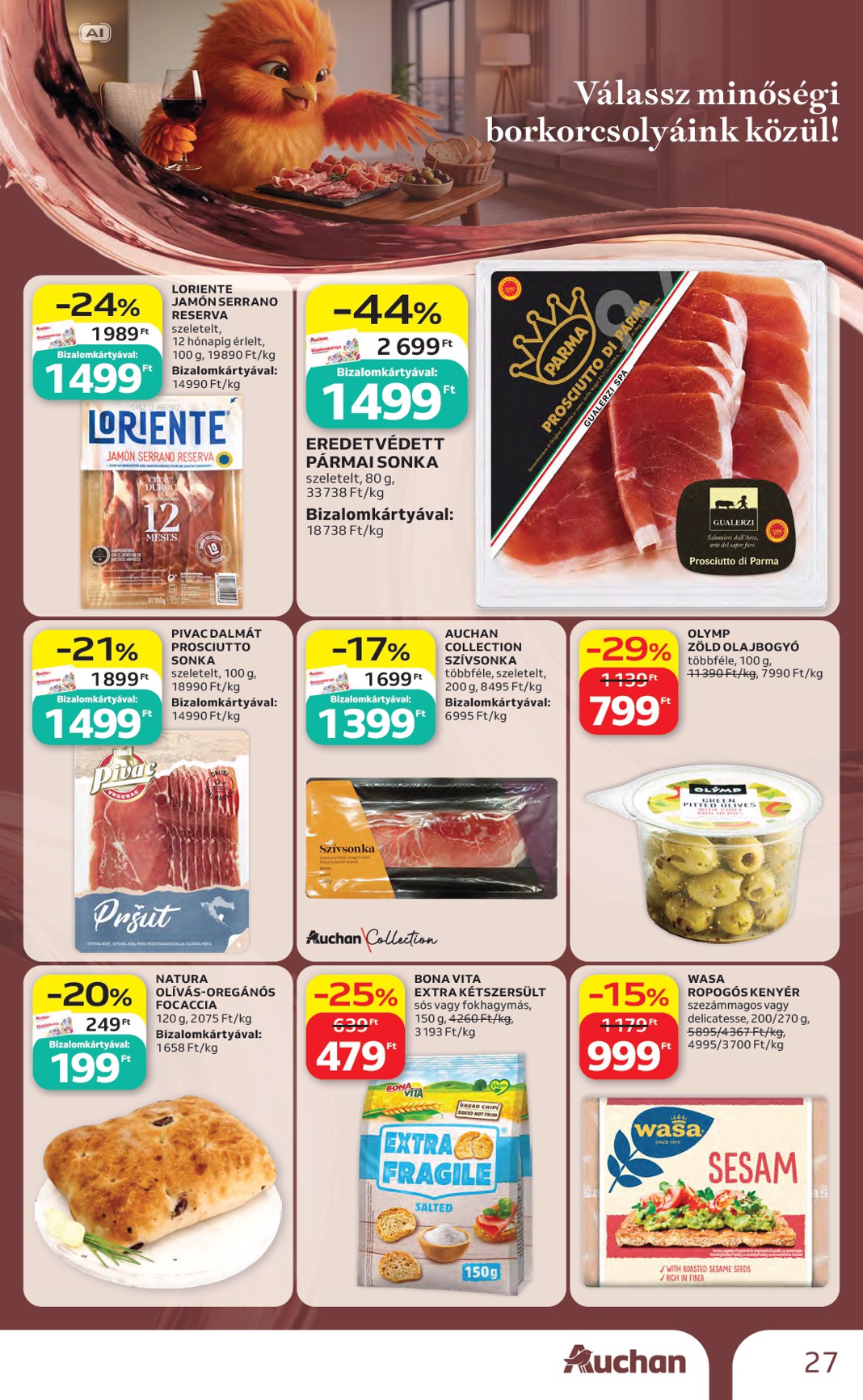 auchan - A jövőbeli Auchan - Bor ajánlataink - Hipermarket akciós újság csütörtöktől 2026.10.01.-tól szerdától 2026.10.21.-ig érvényes. - page: 27