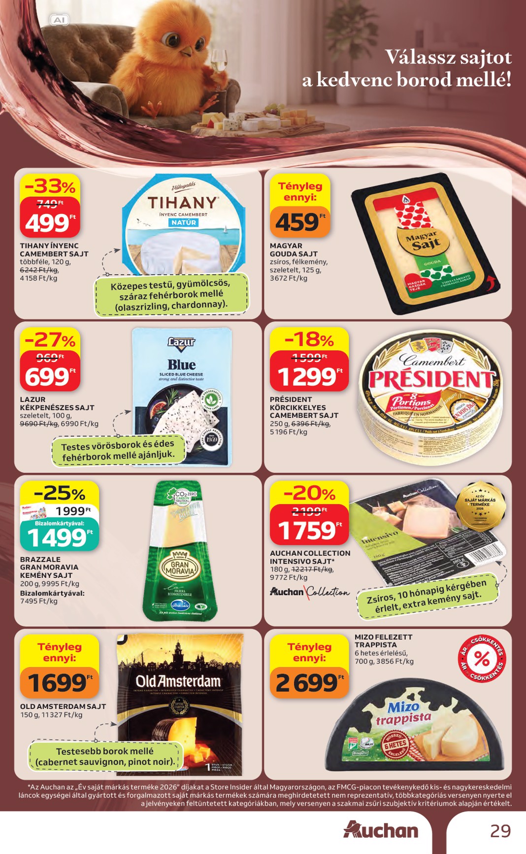 auchan - A jövőbeli Auchan - Bor ajánlataink - Hipermarket akciós újság csütörtöktől 2026.10.01.-tól szerdától 2026.10.21.-ig érvényes. - page: 29