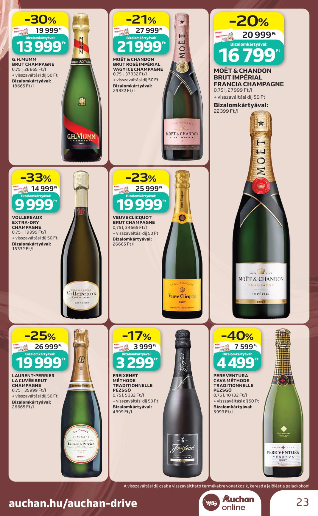 auchan - A jövőbeli Auchan - Bor ajánlataink - Hipermarket akciós újság csütörtöktől 2026.10.01.-tól szerdától 2026.10.21.-ig érvényes. - page: 23