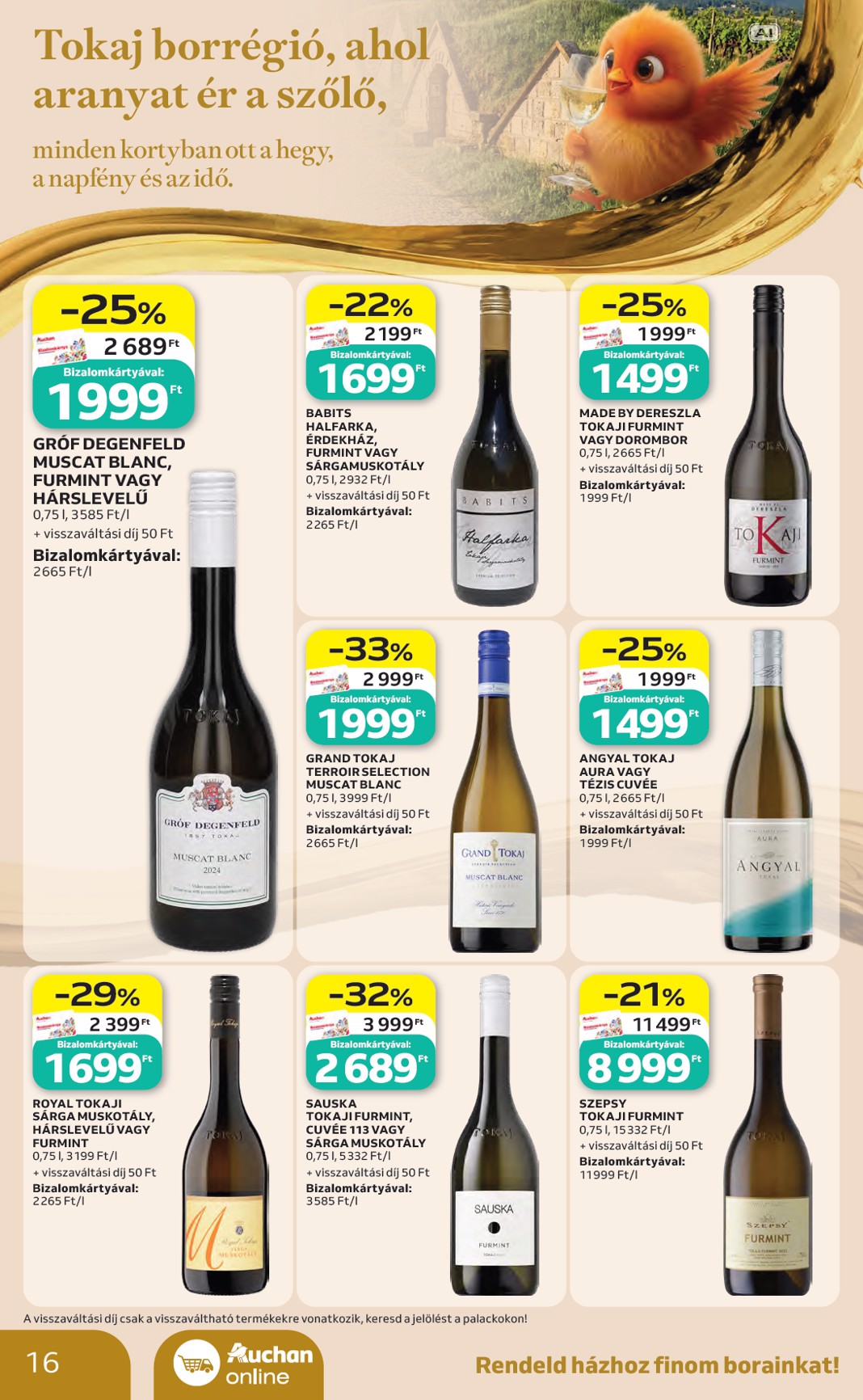 auchan - A jövőbeli Auchan - Bor ajánlataink - Hipermarket akciós újság csütörtöktől 2026.10.01.-tól szerdától 2026.10.21.-ig érvényes. - page: 16
