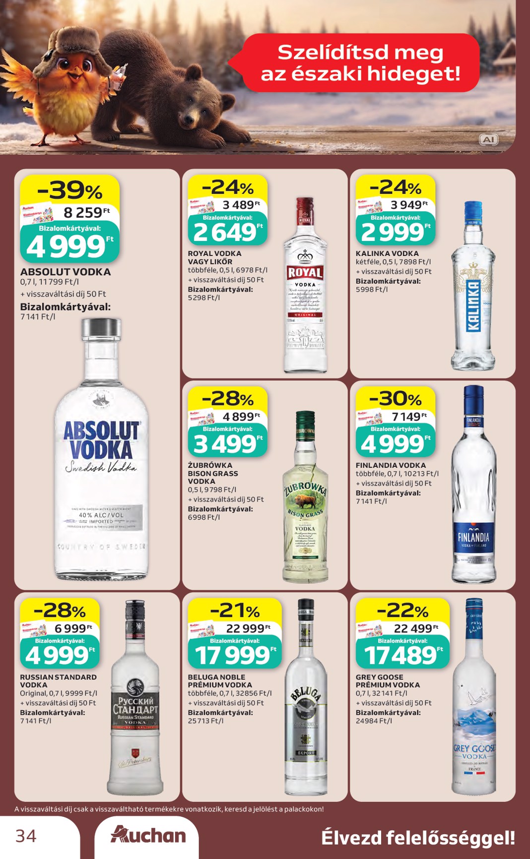 auchan - A jövőbeli Auchan - Bor ajánlataink - Hipermarket akciós újság csütörtöktől 2026.10.01.-tól szerdától 2026.10.21.-ig érvényes. - page: 34