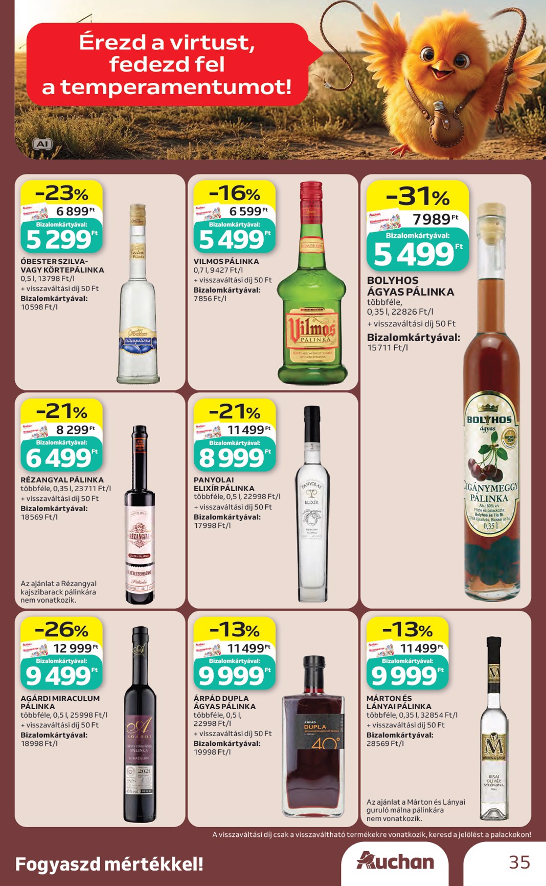 auchan - A jövőbeli Auchan - Bor ajánlataink - Hipermarket akciós újság csütörtöktől 2026.10.01.-tól szerdától 2026.10.21.-ig érvényes. - page: 35
