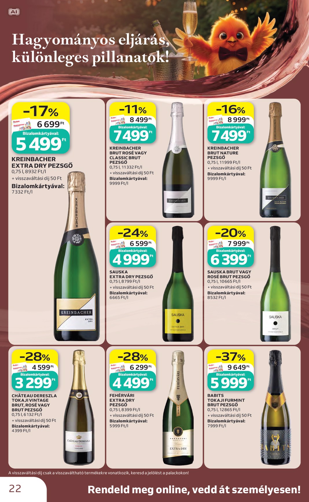 auchan - A jövőbeli Auchan - Bor ajánlataink - Hipermarket akciós újság csütörtöktől 2026.10.01.-tól szerdától 2026.10.21.-ig érvényes. - page: 22
