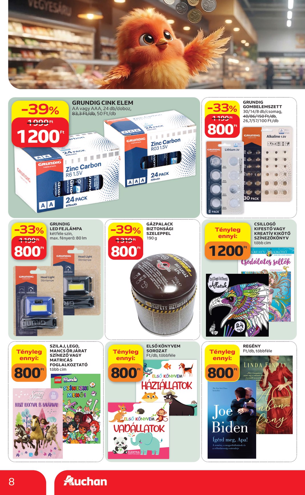 auchan - A jövőbeli Auchan - Filléres ajánlataink akciós újság csütörtöktől 2026.10.01.-tól szerdától 2026.10.07.-ig érvényes. - page: 8