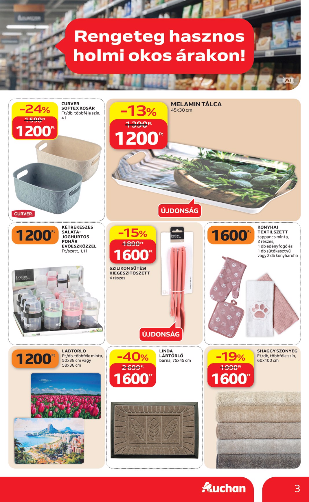 auchan - A jövőbeli Auchan - Filléres ajánlataink akciós újság csütörtöktől 2026.10.01.-tól szerdától 2026.10.07.-ig érvényes. - page: 3