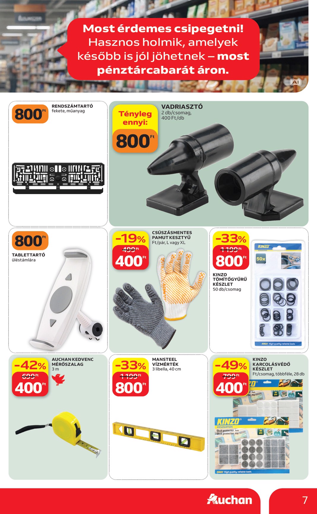auchan - A jövőbeli Auchan - Filléres ajánlataink akciós újság csütörtöktől 2026.10.01.-tól szerdától 2026.10.07.-ig érvényes. - page: 7
