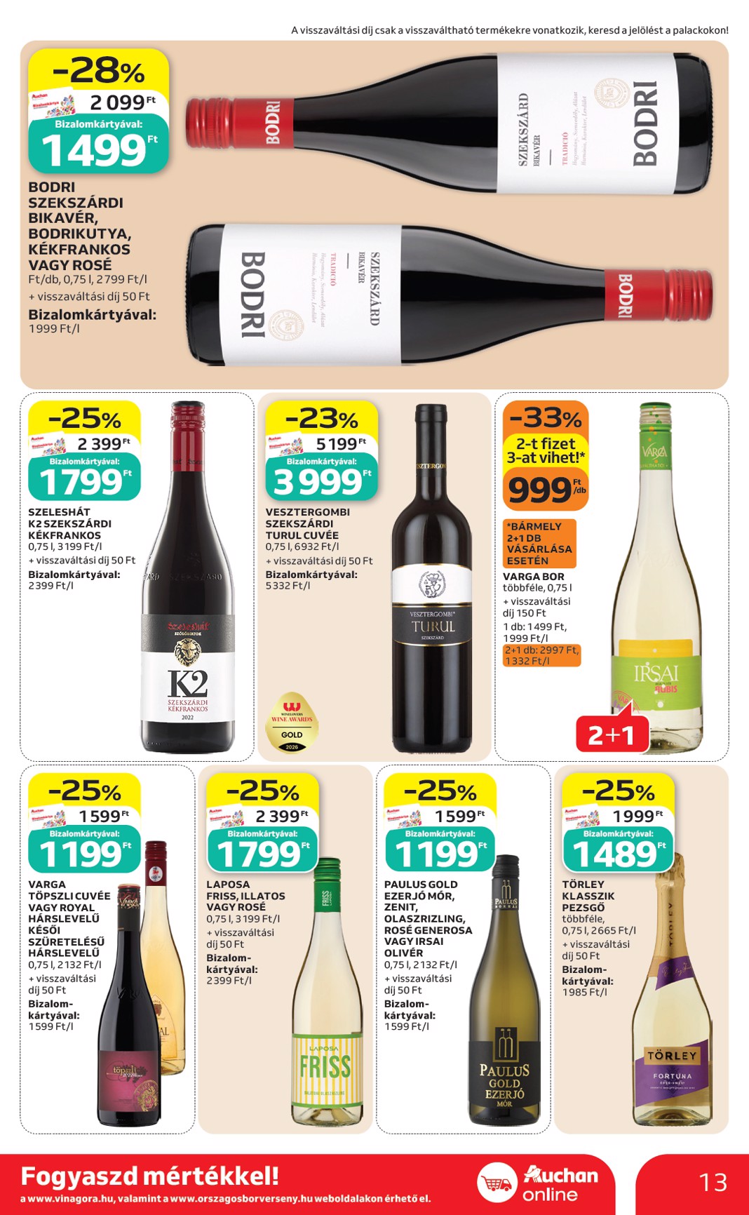 auchan - A jövőbeli Auchan Szupermarket akciós újság csütörtöktől 2026.10.01.-tól szerdától 2026.10.07.-ig érvényes. - page: 13