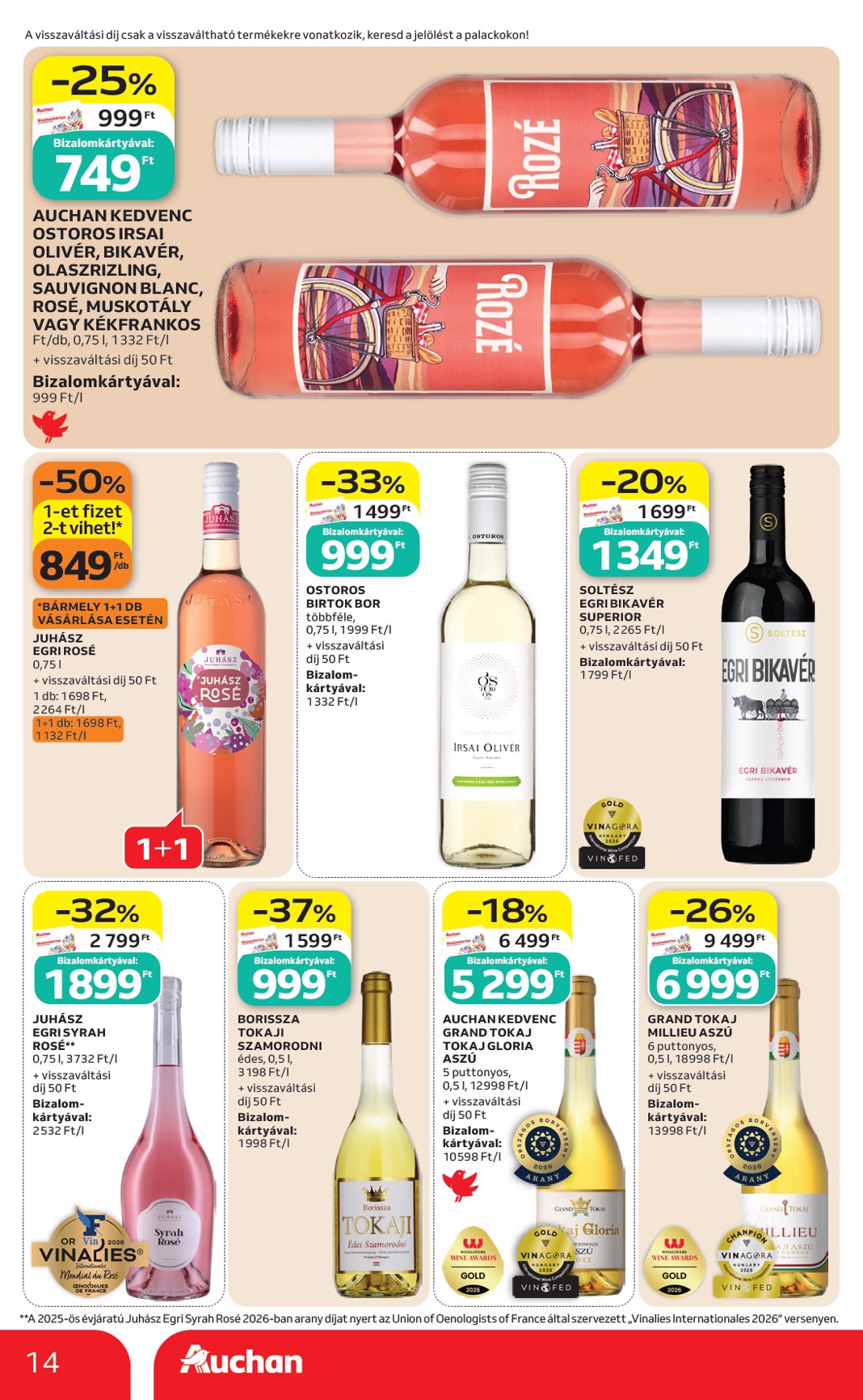 auchan - A jövőbeli Auchan Szupermarket akciós újság csütörtöktől 2026.10.01.-tól szerdától 2026.10.07.-ig érvényes. - page: 14