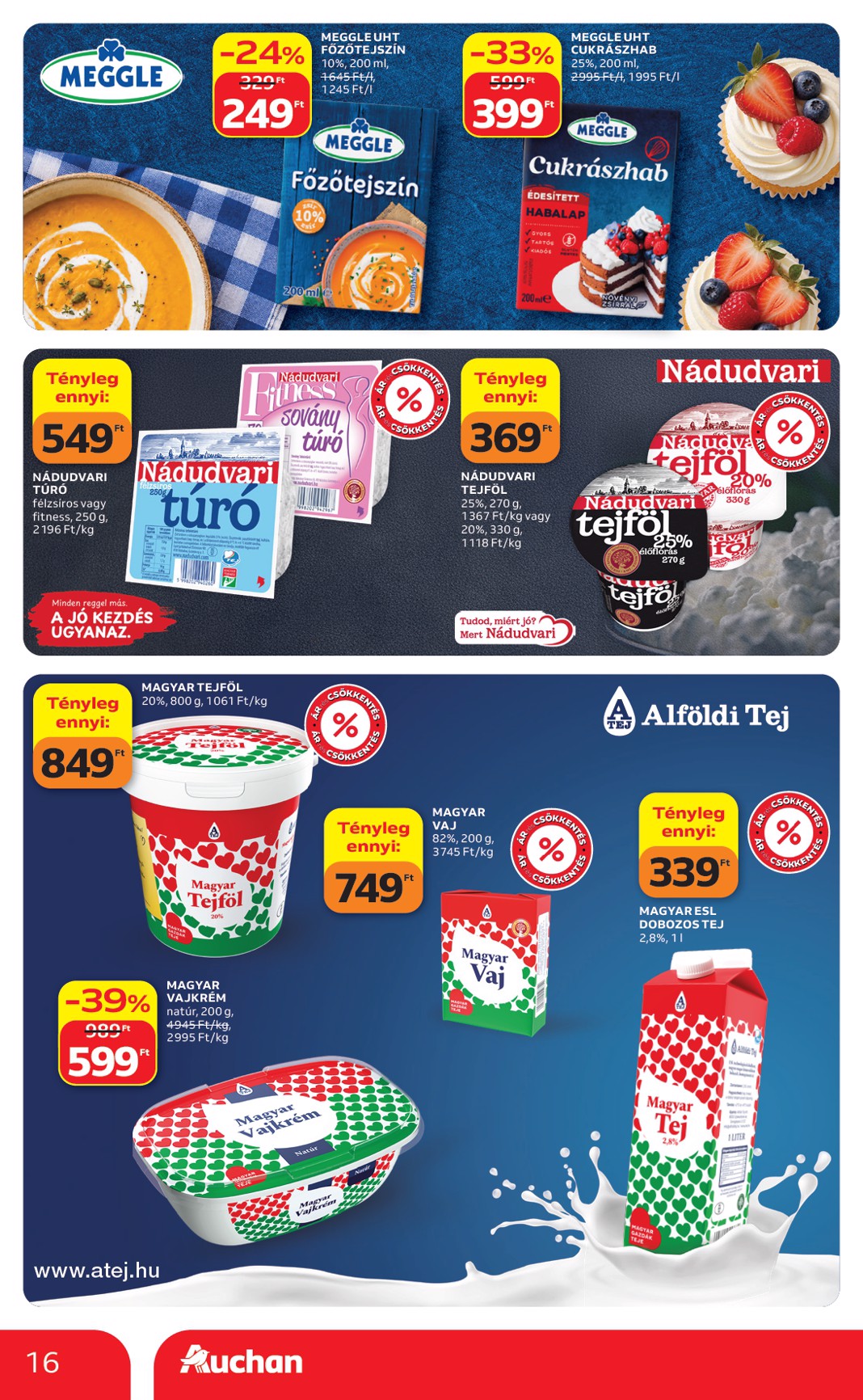 auchan - A jövőbeli Auchan akciós újság csütörtöktől 2026.10.01.-tól szerdától 2026.10.07.-ig érvényes. - page: 16