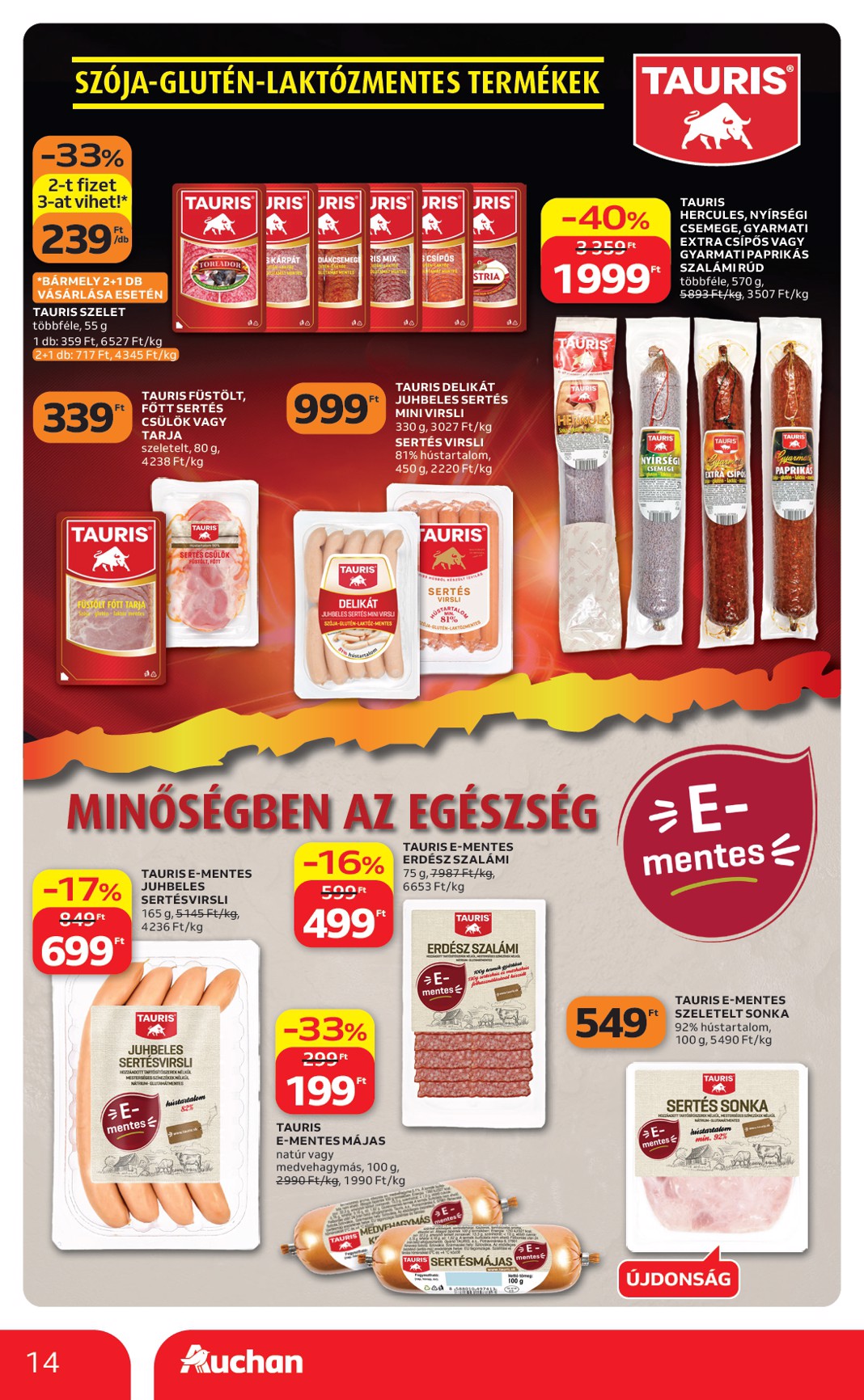 auchan - A jövőbeli Auchan akciós újság csütörtöktől 2026.10.01.-tól szerdától 2026.10.07.-ig érvényes. - page: 14