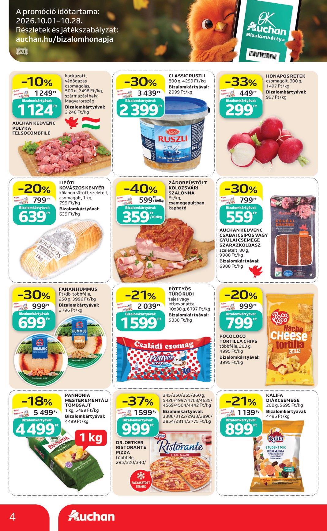 auchan - A jövőbeli Auchan akciós újság csütörtöktől 2026.10.01.-tól szerdától 2026.10.07.-ig érvényes. - page: 4